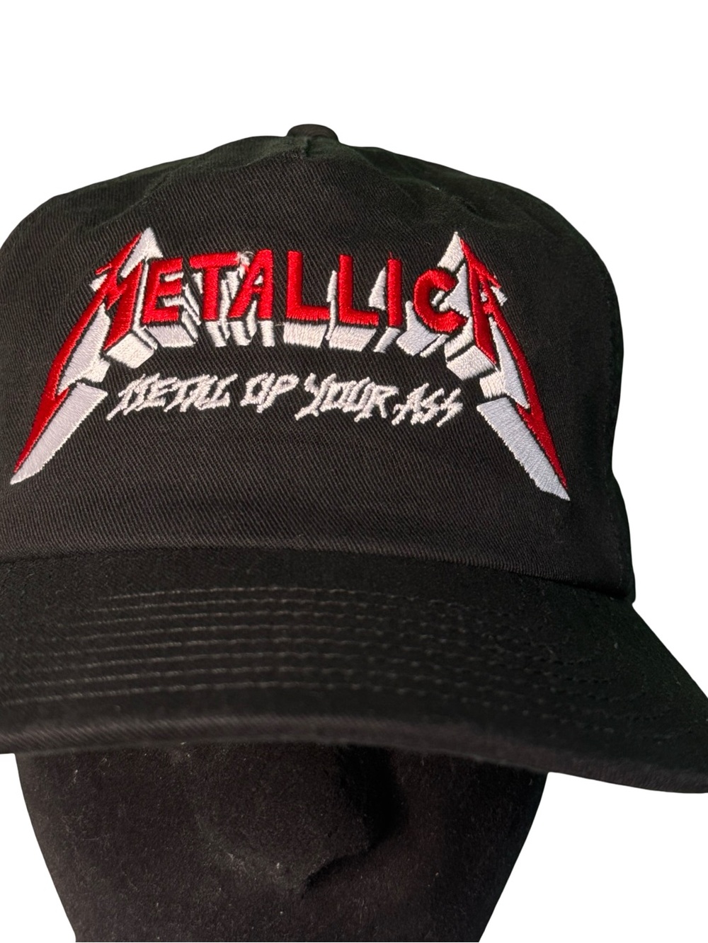Metallica - “Metal Up Your Ass” band strapback hat - black/red
